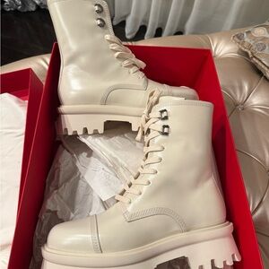 Stylish Cream Ankle Boots